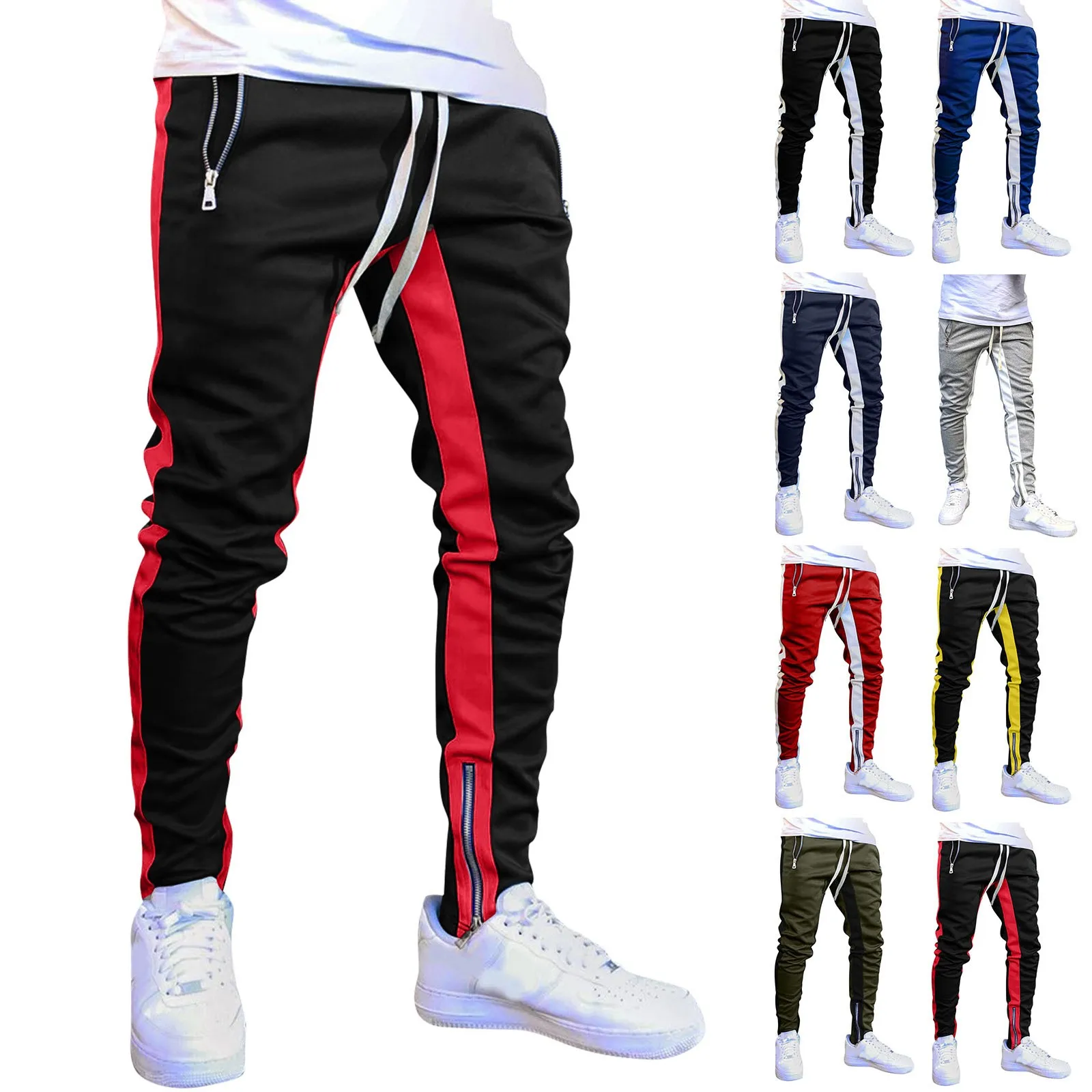 Pantalones informales de moda para hombre, ropa deportiva ajustada, chándales de gimnasio, pantalones de chándal de Hip Hop, nuevos