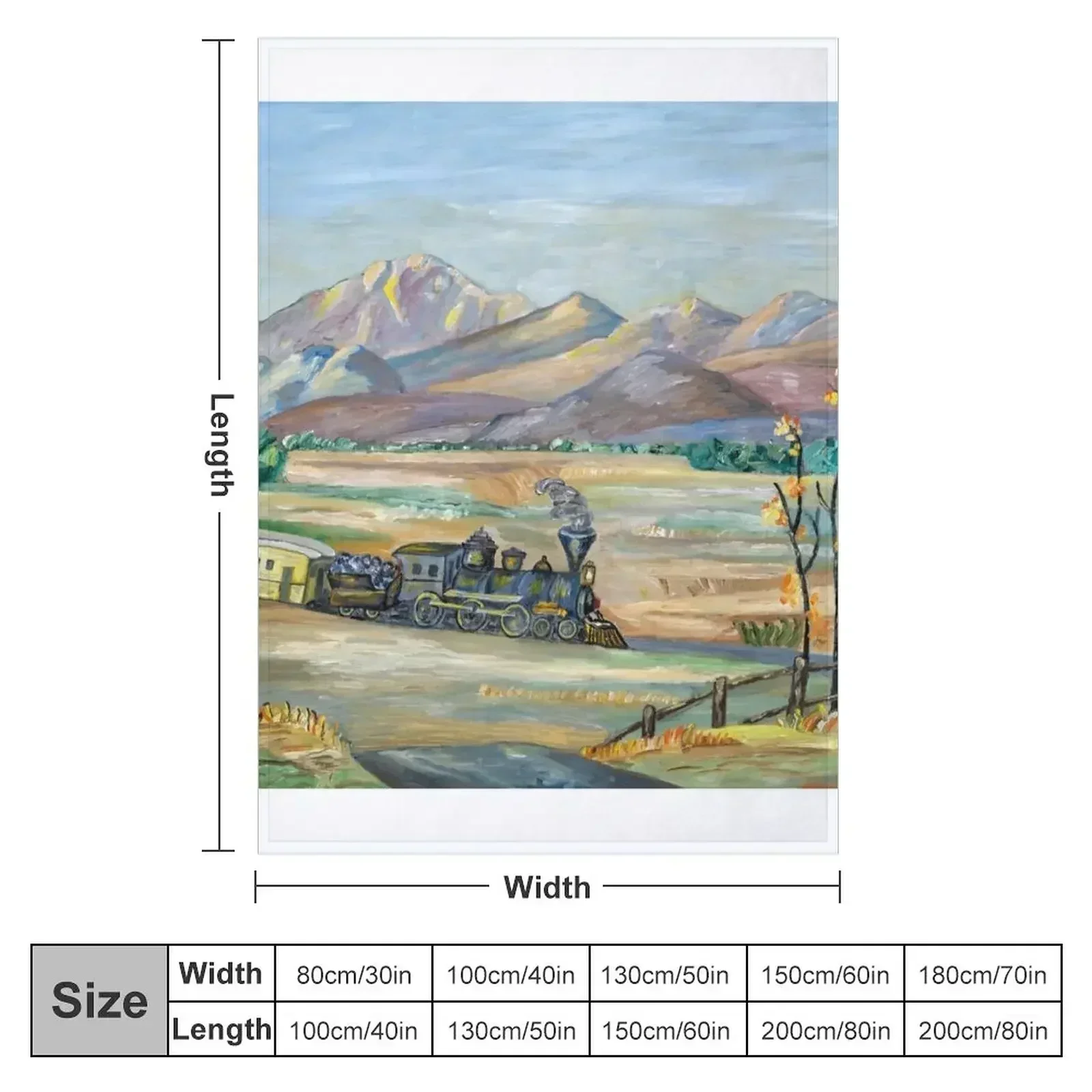 New A Train Moving Through Wild West Naive Painting Throw Blanket Tourist Beautifuls Blankets