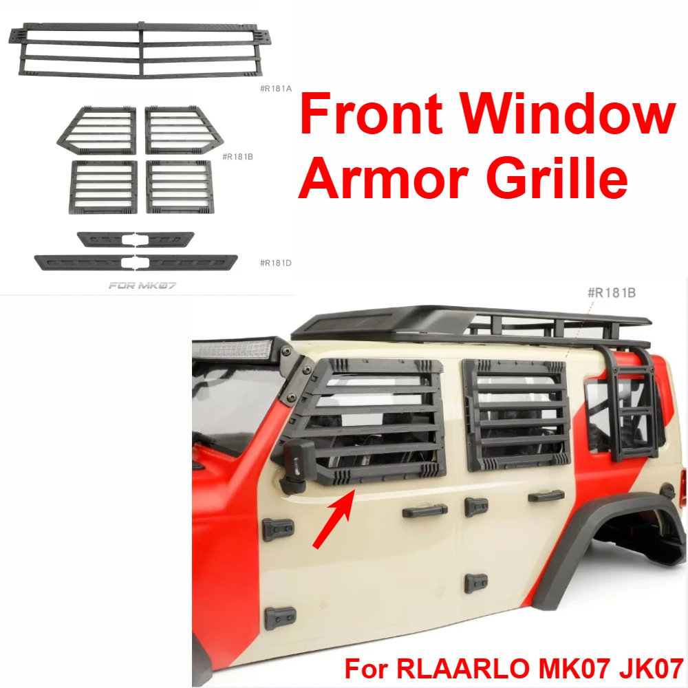 1/7 RC Upgrade Parts Front Window Armor Grille For RLAARLO MK07 JK07 Crawler Car Rainforest Guard customizable size Accessories