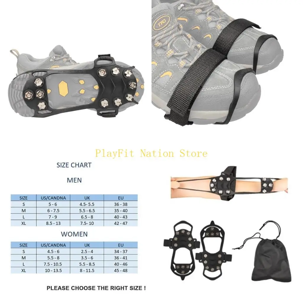 

242F ледяные захваты для снега, нескользящие зимние захваты для льда с 11 зубцами, шипы для обуви, ботинок для зимнего активного