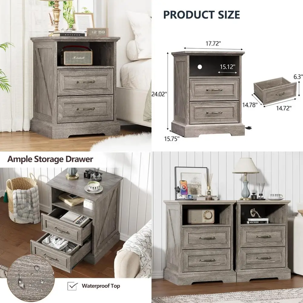 منضدة محطة شحن، طاولة ذات نهاية واسعة مع أدراج كبيرة ومقابض معدنية، خزانة مزرعة ريفية صغيرة، أسرة للراحة #1