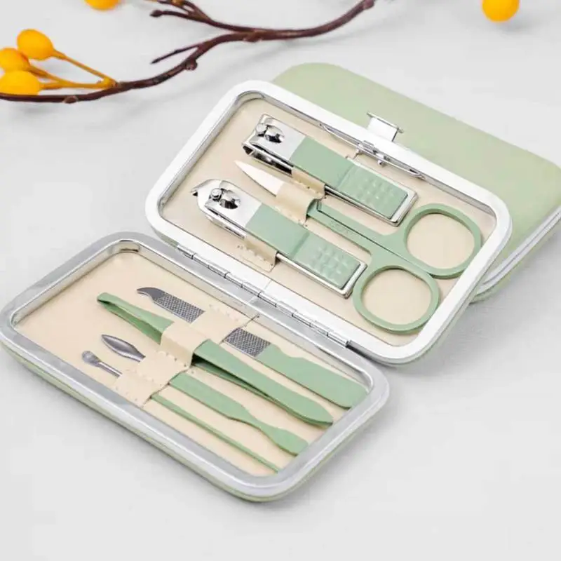 Nail Clipper Set 7 Pieces Portable Stainless Steel Travel Nail Kit Nail Cutter Lightweight Nail Cleaning Kit Manicure Tools For