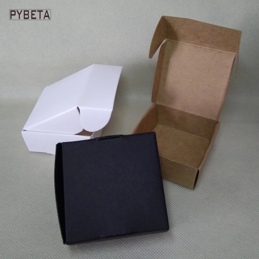 100pcs - Blank Kraft Paper Aircraft Box White Black Gift Boxes for Tea Jewelry Candy DIY Handmade Soap Packing