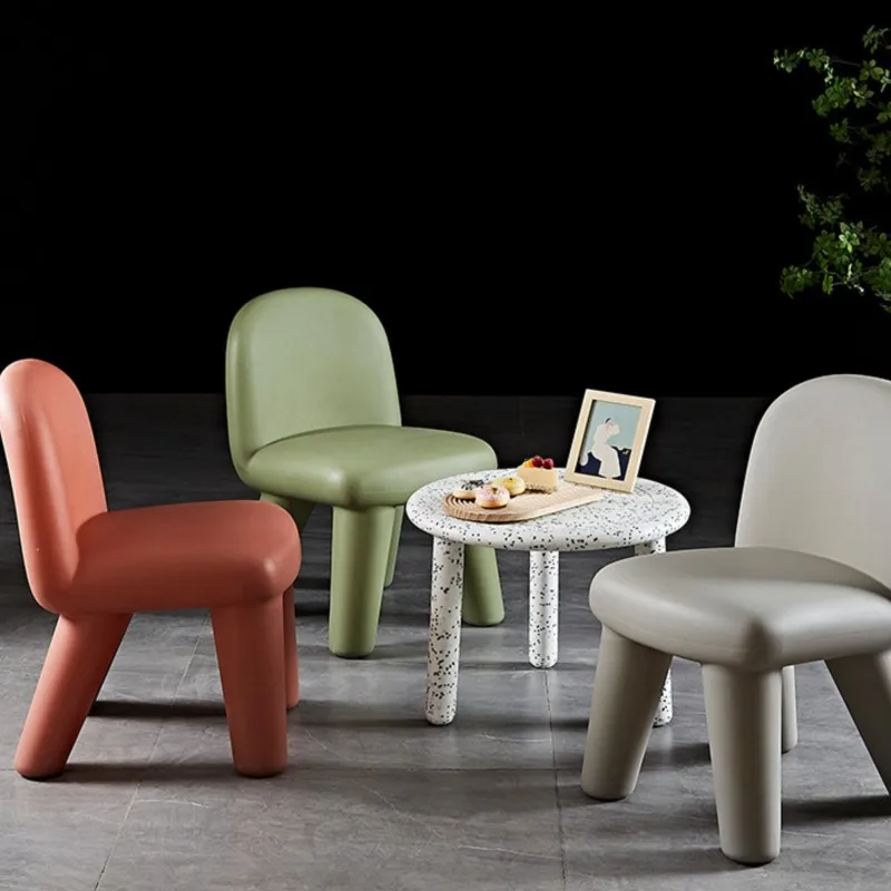 Creative Color Mushroom Dining Chair Thickened Design Can Be Used For Living Room Lounge Chair Bedroom Household Plastic Stool view 2