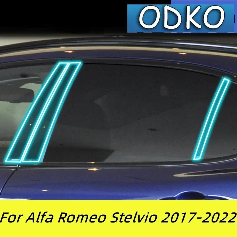 

TPU For Alfa Romeo Stelvio 2017-2022 Window Center Pillar Protective Film Anti-scratch Cover Car Protector Exterior Accessories