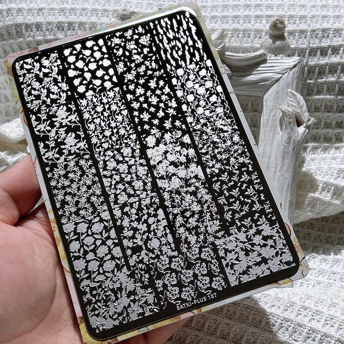 

Nail Art Stamping Plate, Stamping Steel Plate, Beginner-Friendly No-Painting Nail Decoration Template, Small Floral Lace Pattern, Floral Nail Designs, Nail Decoration Stamping Mold, New Try, New Method, Quick Nail Art for Lazy People, Silicone Stamp Tool