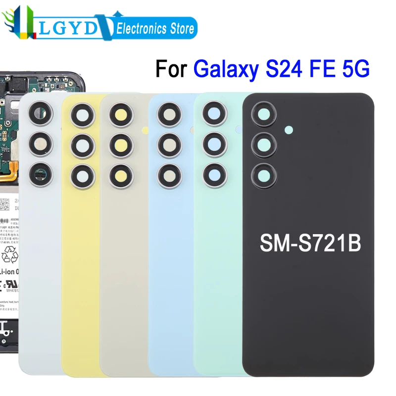 

Стеклянная задняя крышка аккумулятора для Samsung Galaxy S24 FE 5G SM-S721B, задняя крышка OEM с запасной частью крышки объектива камеры