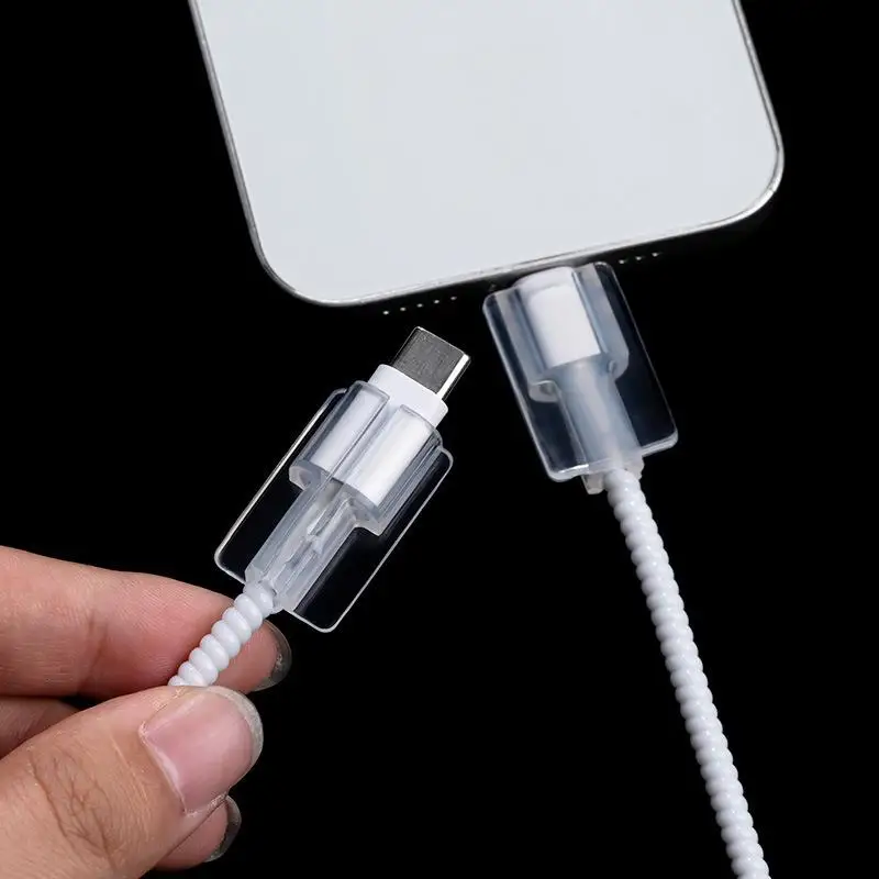 5/10/15Pcs Clear TPU Phone Charger Cable Protector Winder Anti-Breaking Wire Protective Sleeve For Cable Organization-F(x)