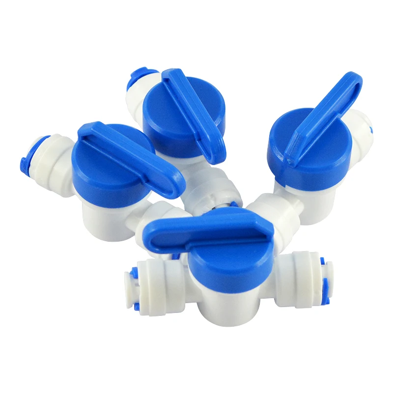 10pcs 1/4 inch OD Tubing&Hose&Pipe Use Inline Shut Off Ball Valve Plastic Quick Connect Fittings for Water Purifier RODI System image 4