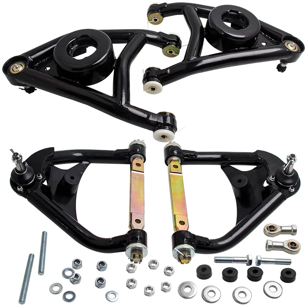 MAXPEEDINGRODS  4pcs Front Upper Lower Tubular Control Arms for Chevy Chevelle El Camino Malibu 1964-1972 for Oldsmobile Cutlass