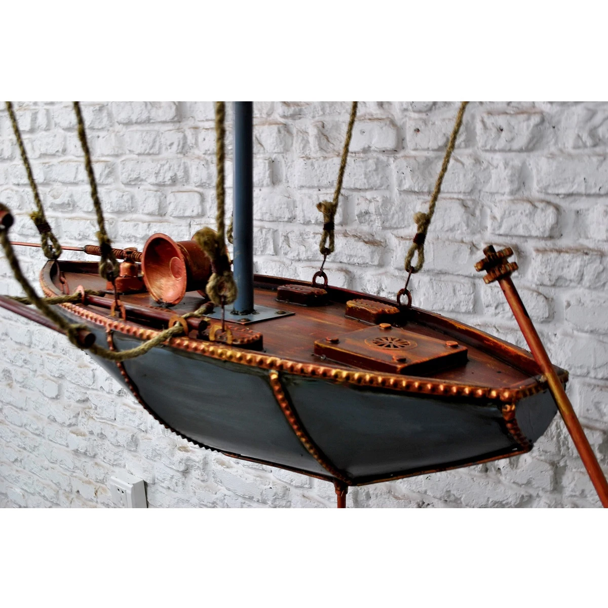 Vintage Iron 19th century Airship Large Aerial Pendant Metal Crafts Wall Decor Hanging air Ship Wall Decor - view 2