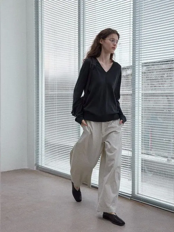 مرحبا سبتمبر الأصلي الخريف جديد حصيرة Sle الرجعية ثنائي اللون سكين سراويل تقليدية M9475 تخفيف خمر ل ث...