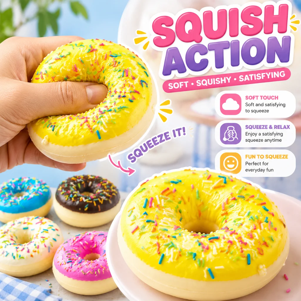 Artificial Squishy Toy Chocolate Cake Roll Mini Donut Simulation Food Photography Props Decoration Novelty Model 62CM