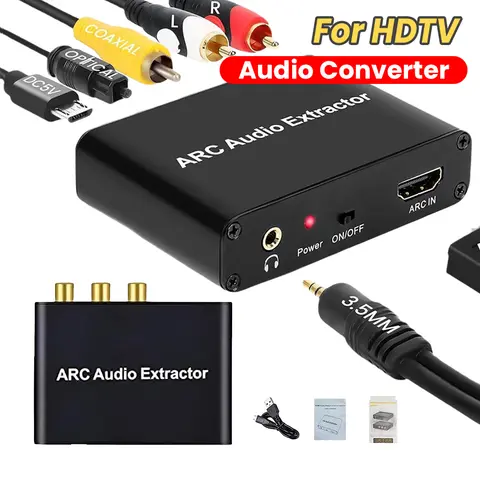 HDMI-Compatible ARC Adapter ARC To SPDIF Coaxial L/R Stereo 3.5mm Jack Audio Converter Audio Adapter for HDTV Speaker Amplifier