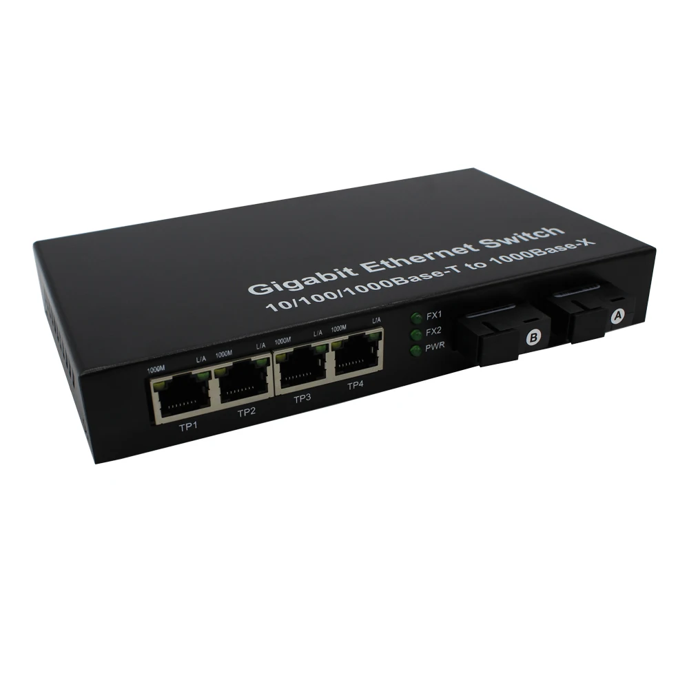 NF-S2004  RoHS Approved 4 Port Ethernet Switch Single Mode Fiber Converter Fiber  Optic Equipment OEM SFP slot