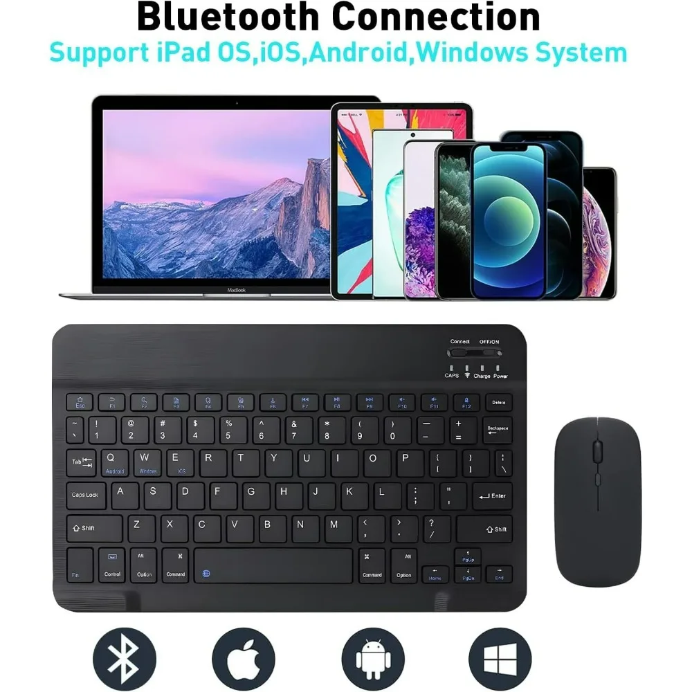 10 lnch ワイヤレス Bluetooth ミニキーボード iPad 電話タブレットポータブル Bluetooth キーボードとマウスサムスン Xiaomi Android