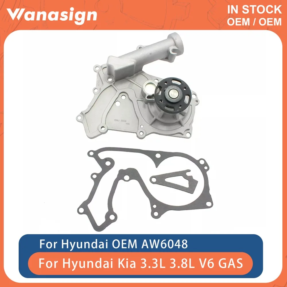 

Engine Water Pump With paper pad Fit 3.3 3.8 L For Hyundai Kia Amanti Sorento 3.3L 3.8L V6 Gas 24v 2006-2016 AW6048