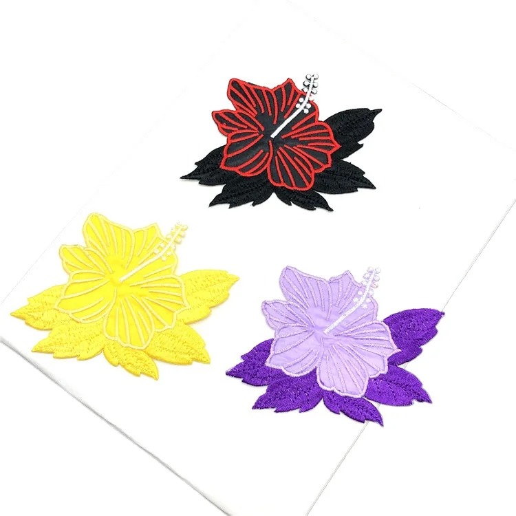 20 Pieces Per Pack Tricolor Flower Embroidered Cloth Stickers Shirt, Dress, Decorative Accessories Clothing Patches Handmade DIY