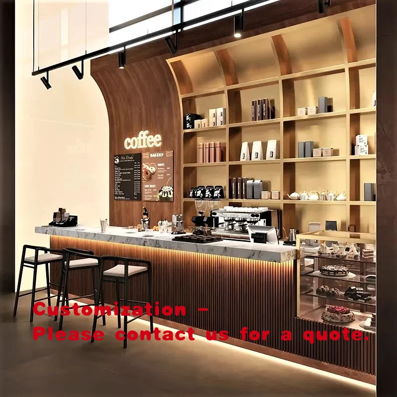 

custom.Coffee Shop Showcase Furniture Full Room Customization Interior Design Cafe Bar Counter One stop store decoration Renovat