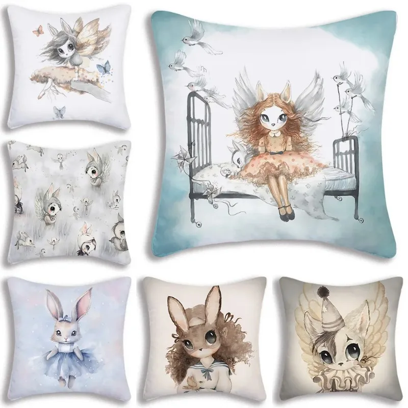 

M--Mrs Mighetto Print Pillow Covers Cartoon Sofa Decorative Home Printing Cute Cushion Cover pillowcase