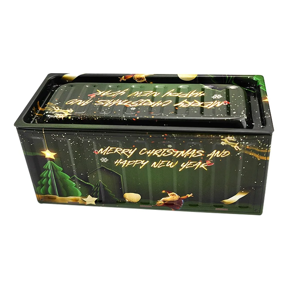 

Durable Tin Christmas Box Rust Proof Mini Size Storage Box Vintage Style Simulation Design Metal Storage Box Living Room