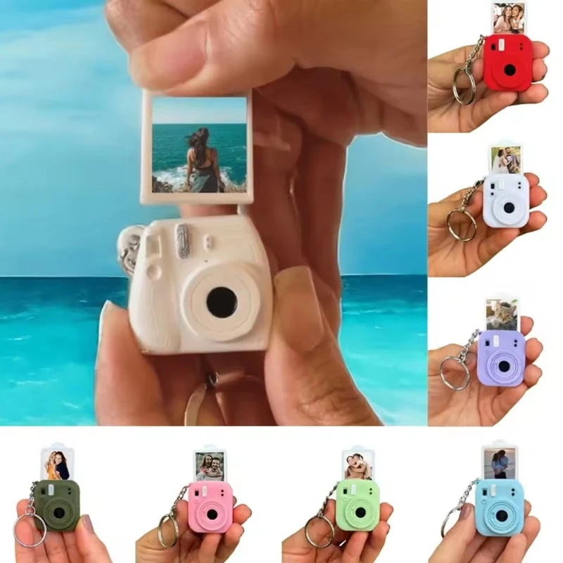 H7BA Unique 3D Printed Keychain Camera Design Fits A Small Photo Lovely Camera Rings Bag Decoration For Keepsakes