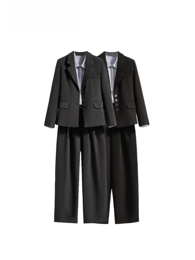 

plus Size Women's Faion Long Sve Suit Jaet And Skirt Set Autumn Winter Sli College Sle Outfit for plus Size