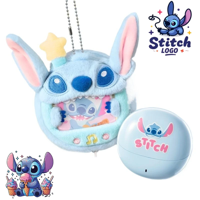

Disney Stitch Cartoon Cute Bluetooth Earphones Creative Kawai i i Male and Female Couple Half in Earphone Set Gift Box Wholesale