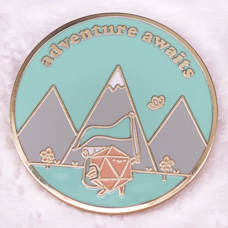 Adventure Awaits Enamel Pin Game Lover Badge Brooch Jewelry Backpack Decorate