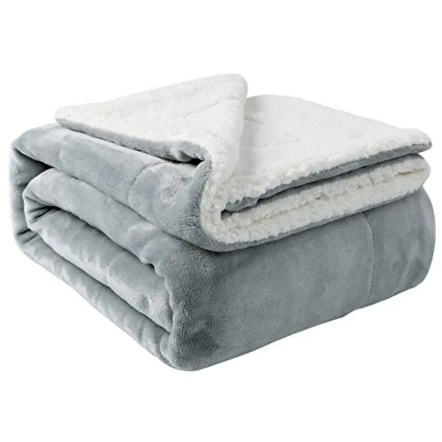 

Sherpa Blanket Thick Warm Blankets for Winter Bed Super Soft Fuzzy Flannel Fleece/Wool Like Reversible Velvet Plush Fabric Size