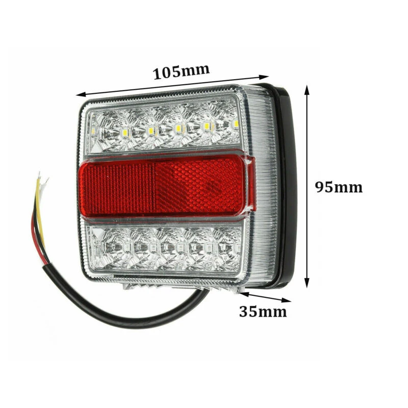 Parts Replacement IP68 2Pcs Rear Left Right LED Submersible Tail Lights Trailer Kit Boat Marker Truck Waterproof ABS Durable