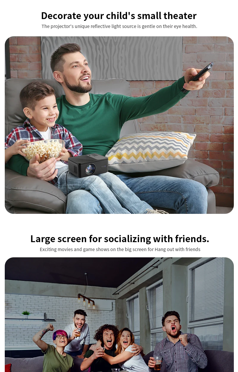 AUN A32 Pro Android 14 Projektor Tragbares Heimkino MINI LED-Projektor 3D WIFI für Telefon Computer 4K Video 1080P Film – Detail 5