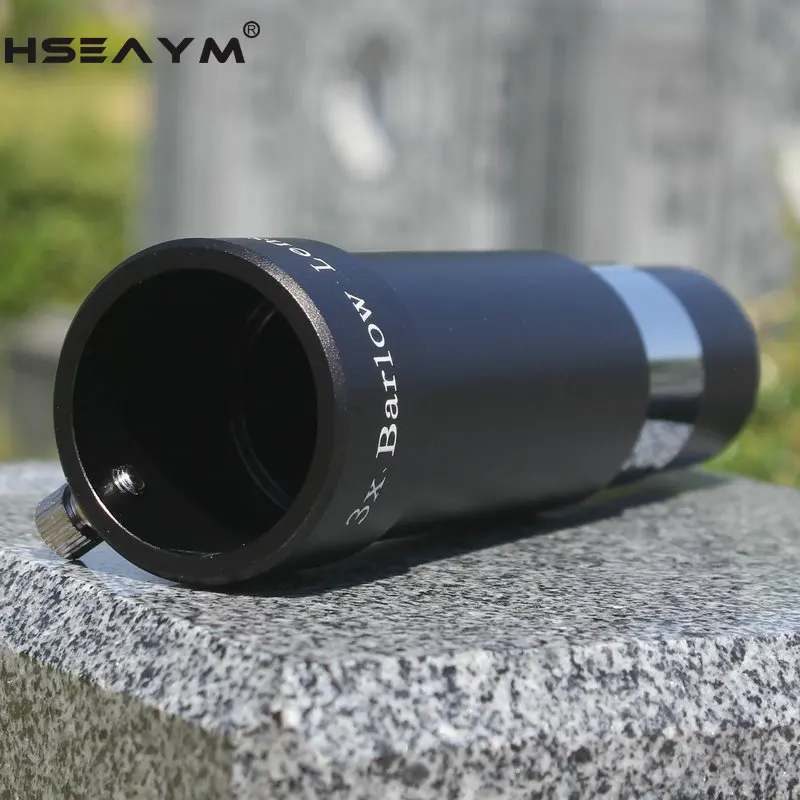 HSEAYM Aluminium Alloy 1.25 Inch 3X Ed Barlow Lens Focal Extender Eyepiece for Astronomical Telescopes  High Quality Precision