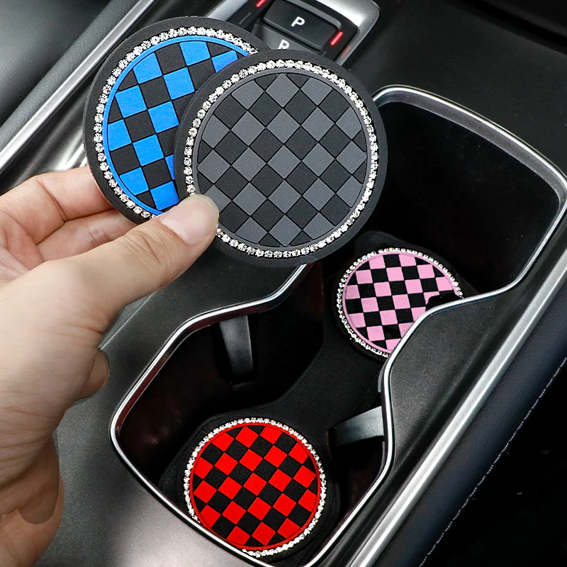 

Auto interior accessories Non-slip PVC car coaster with carbon fiber coaster Car coaster