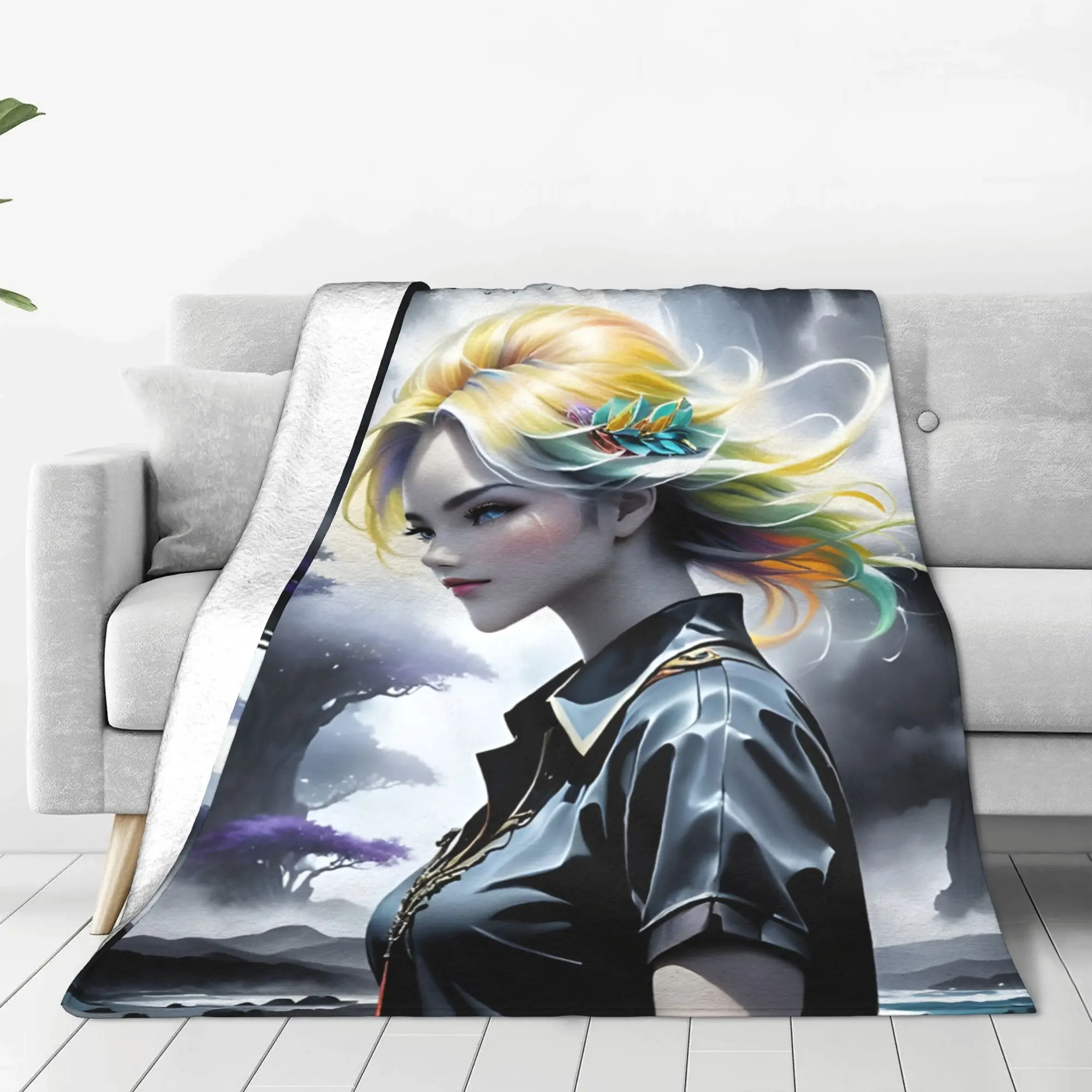 1PC Hope In The Storm Trippy Landscape Home Room Decorations Winter Blankets For Adults Bedding Home Interior Sofa Knee