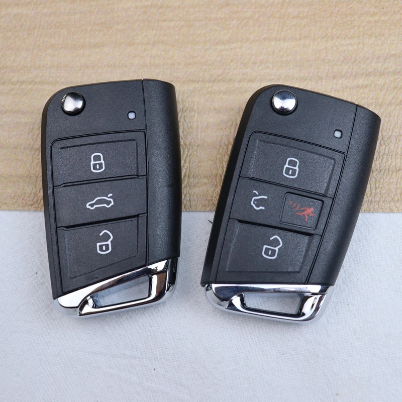 3 4 Buttons Car Key Housing Key Case Shell for Volkswagen/VW/Skoda Golf 7 4 5 Mk4 6 Octavia for Seat Leon Ibiza Altea Mqb Shell
