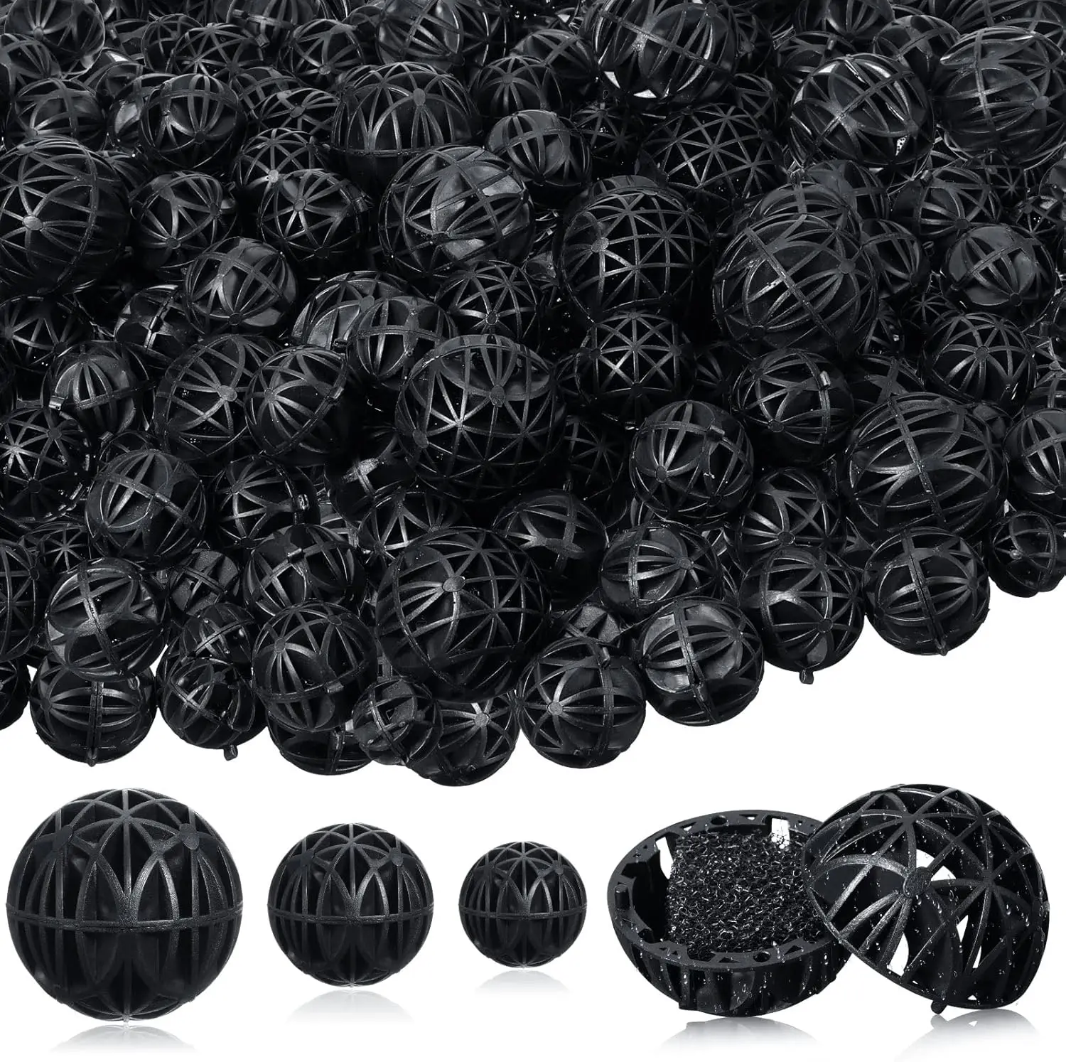 Bolas Biológicas para Acuario - Medio Filtrante a Granel para Filtros de Sump con Esponja, Material de Filtración Biológica para Estanques de Koi, Peceras, Filtros Externos y Bombas de Aire