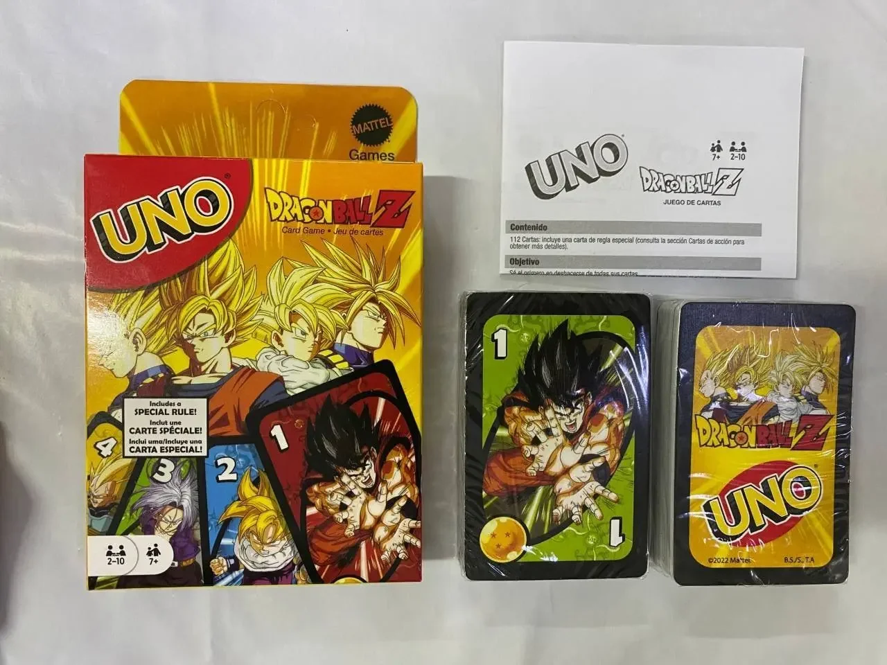 Mattel Games UNO Dragon Ball Z Card Game for Family Night Featuring Tv Show Themed Graphics and a Special Rule for 2-10 Players