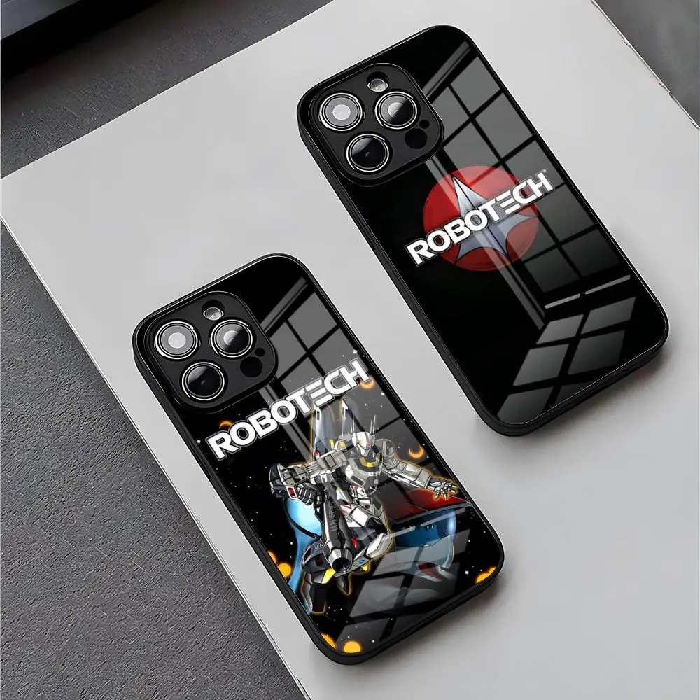Чехол для телефона R-Robotech Robert Macross для iPhone 17 16 Pro Max 15 Plus 14 Pro 12 11 13 Mini X XR XS Max SE, стеклянный чехол