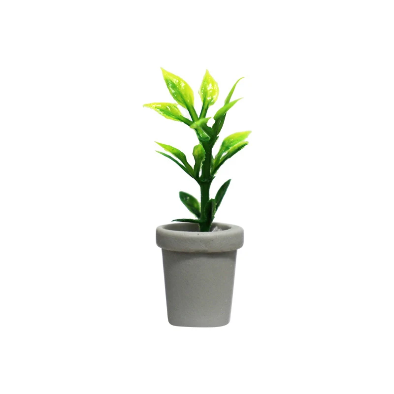 1/12ตุ๊กตา Miniature Potted พืชชุดพืชจำลองสำหรับตุ๊กตาบ้านตกแต่งเด็กแกล้งทำเป็นเล่นของเล่น