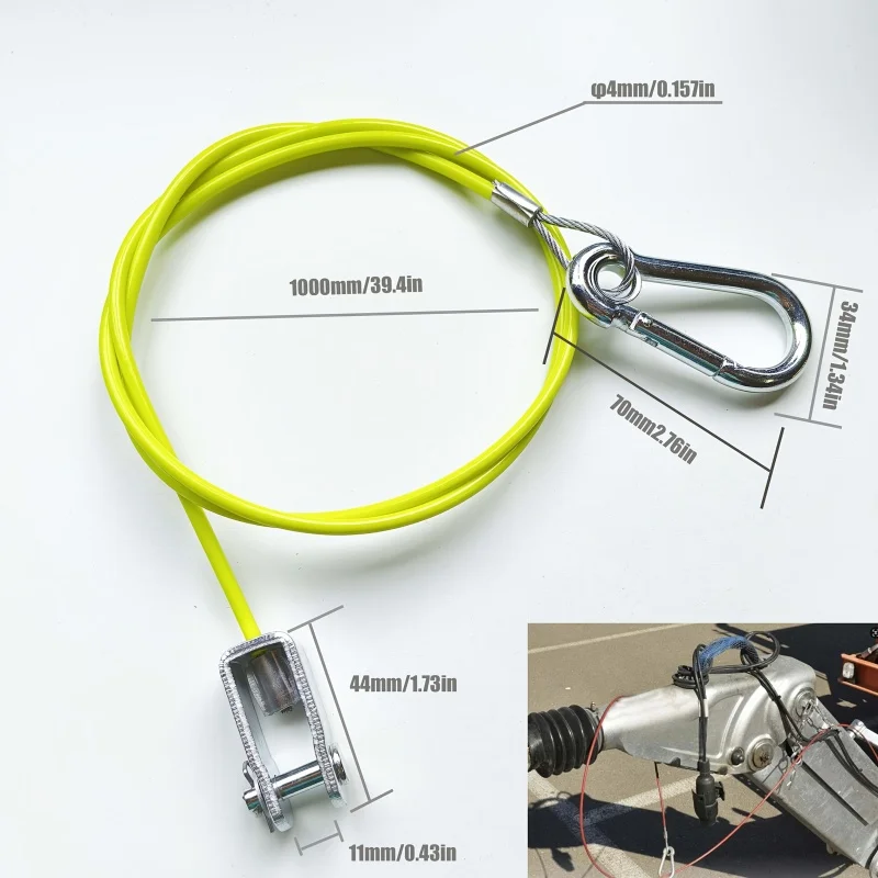 1 unidad de cable de seguridad de acero inoxidable rojo para remolque, para freno de emergencia, accesorios y piezas para enganche de remolque y caravana