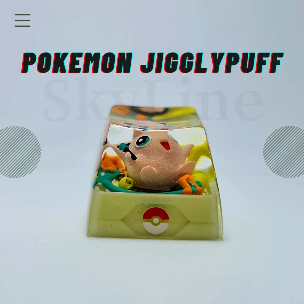 【Handmadearartesanal keycap-jiggly-puff artesão para teclado de jogos mecânicos personalizado resina keycap à mão