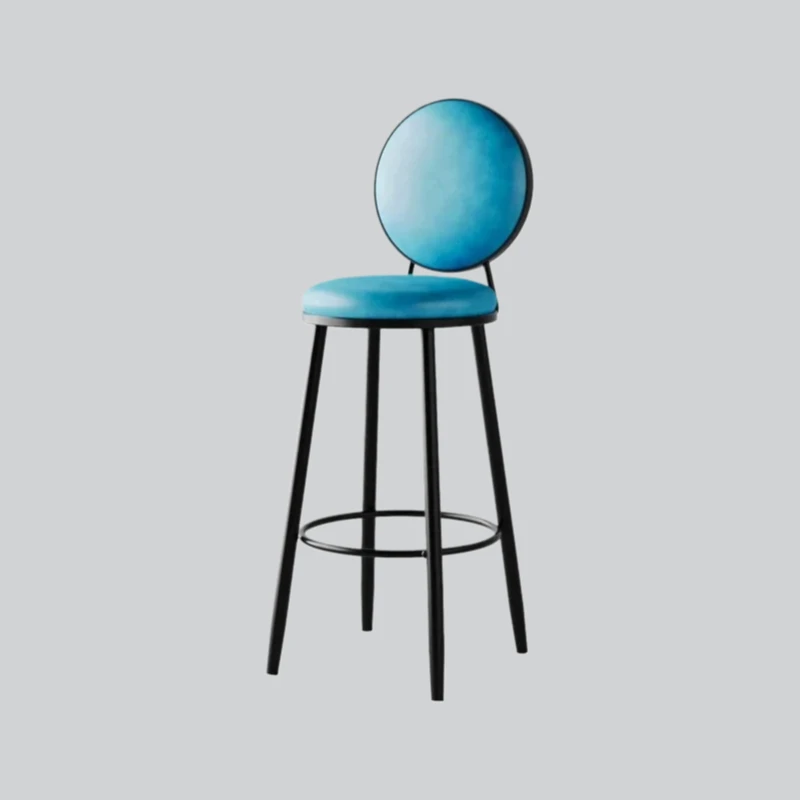 Chaises de Bar rondes de luxe pour Salon, tabouret minimaliste en métal, tabourets de Bar hauts simples, style nordique confortable, meubles Design Alto
