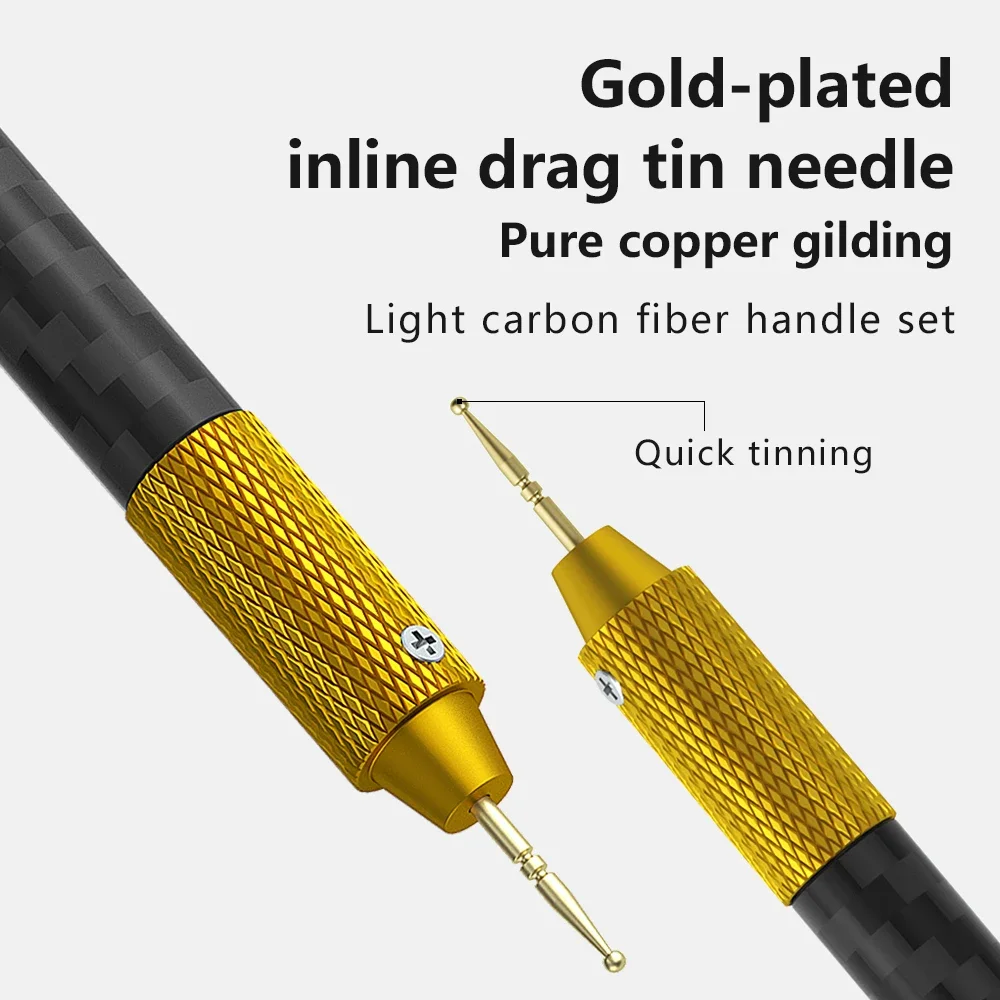 MaAnt Tin Dragging Needle Gold Plated FPC Connector Reballing Solder with 3 Bars Ultralight Carbon Fiber Holder Set