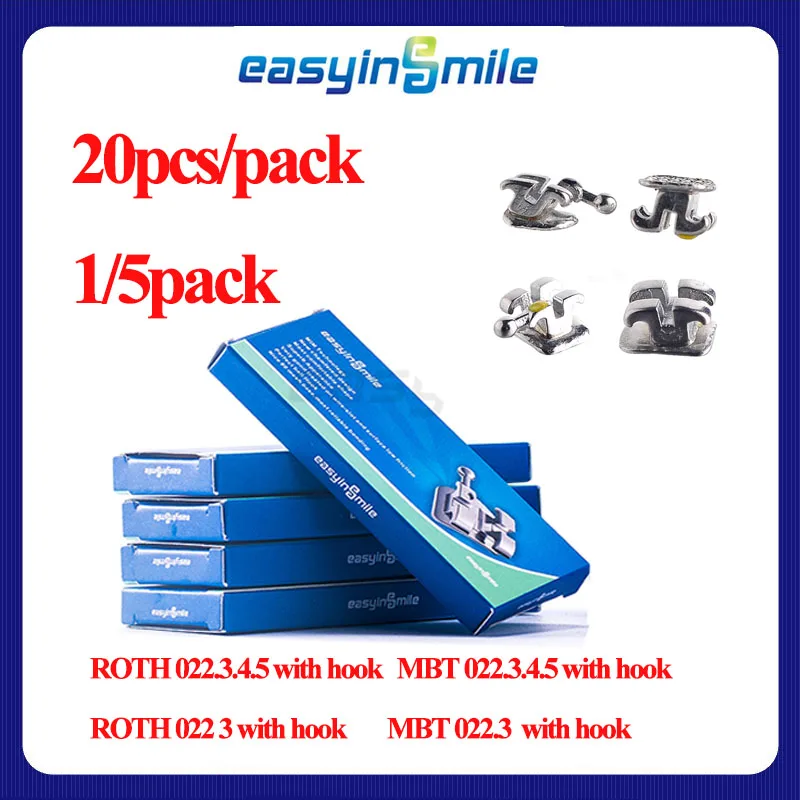 EASYINSMILE Dental Material for Orhto Bracket Mini Brace Metal Braces Roth/MBT 345 022