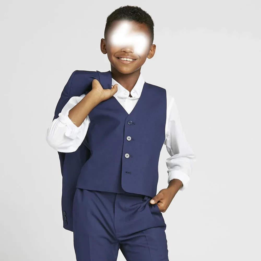

Single Breasted Boys Suits Peaked Lapel Formal 3 Pcs (Blazer+Pants+Vest) Fashion Boys Sets Occasions Wedding Party Sets