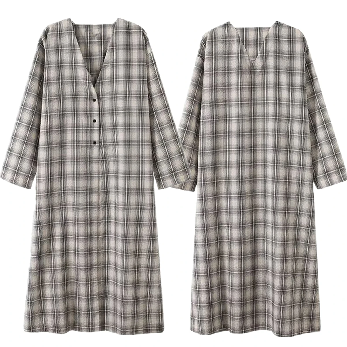 Jenny&Dave Francuska Leniwa Czarno-Biała Koszula w Kratę Minimalistyczna Elegancka Luźna Sukienka Koszulowa do Pracy Damska Vestidos