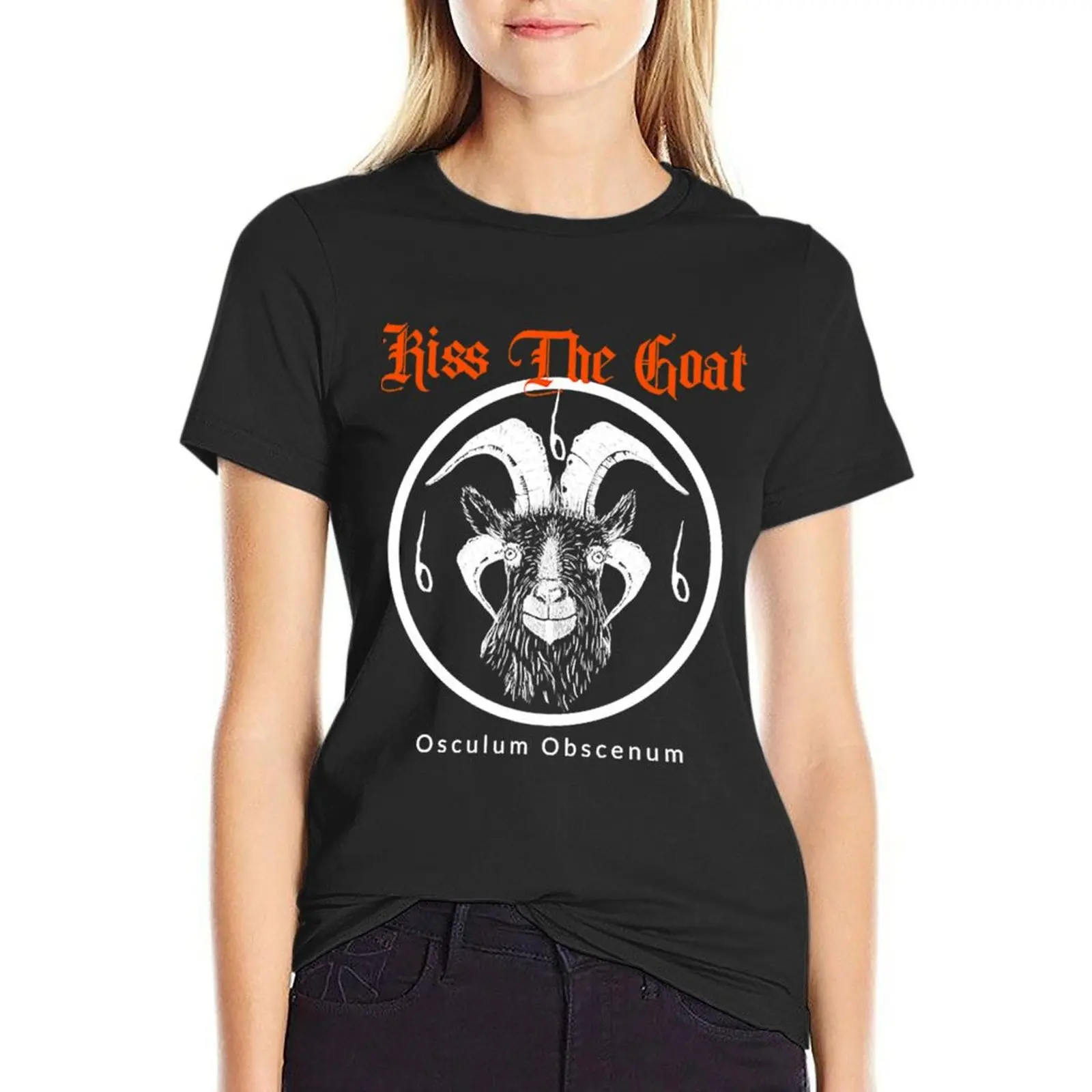 Kiss The Goat Essential . T-Shirt quick-drying plain hippie clothes sports fans western t-shirt dress for Women