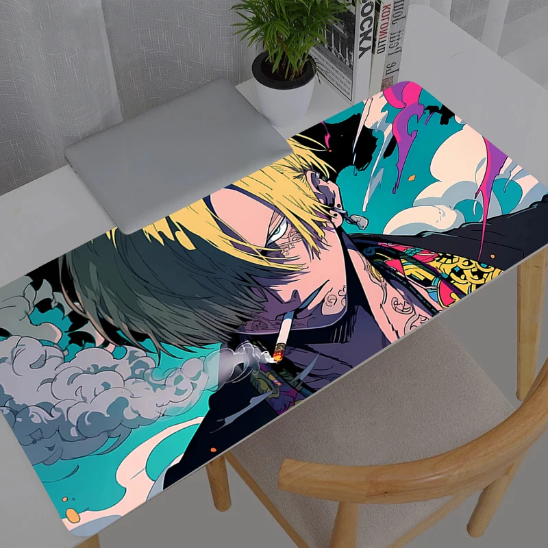 Extra Large Gaming Mouse Pad One Piece Sanji Computer Gamer Laptop Keyboard Carpet Mouse Mat Non-Slip Rubber Table Rug view 3