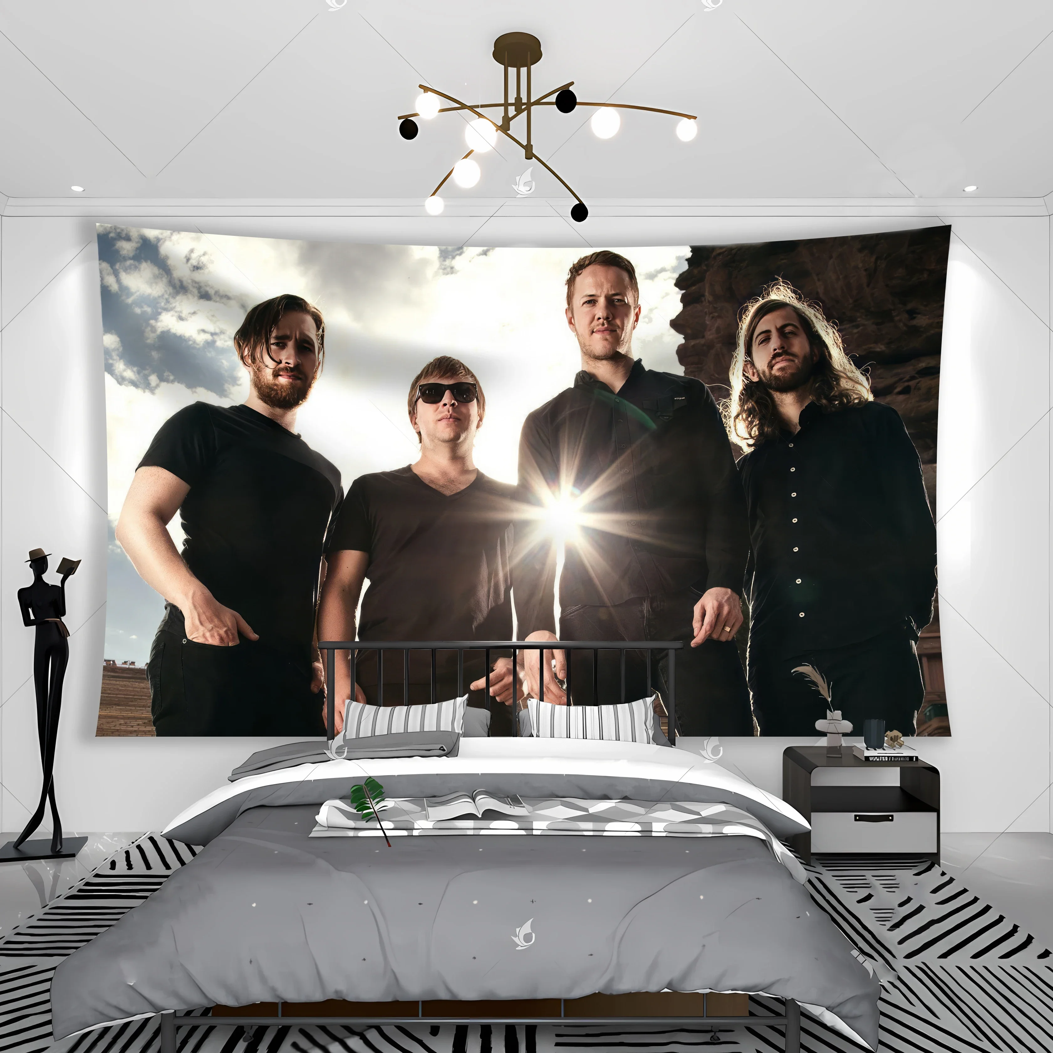 Imagine Dragons Rock Posters Tapestry Banner Flag Wall Art Prints White Coated Picture Modern Home Room Decoration